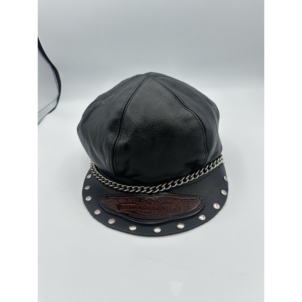 Harley Davidson Captains Leather Place  Hat Patch Chain Village People USA